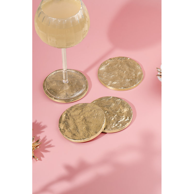 Molten Gold Coaster Set, Gold