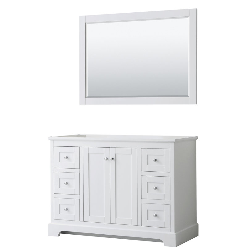Avery 47.25'' Single Bathroom Vanity Base Only, White/Polished Chrome