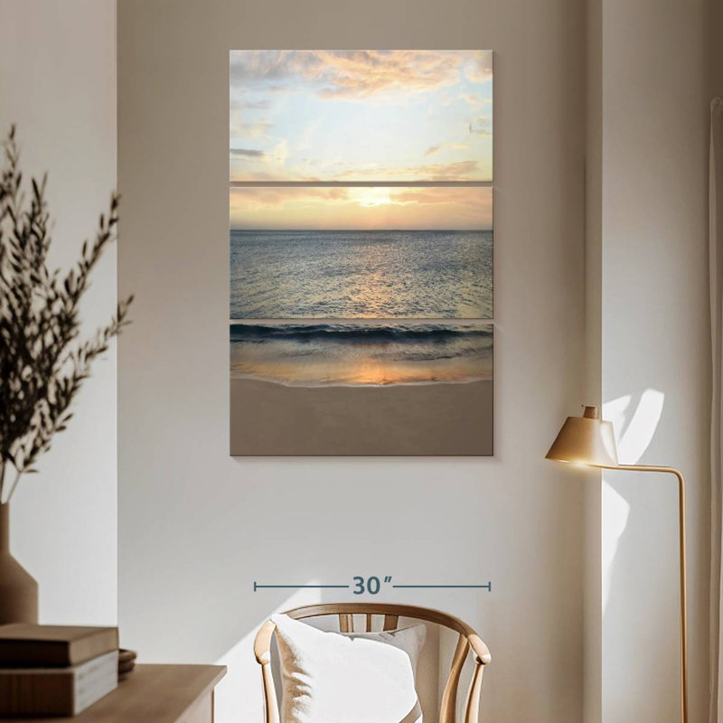 Gillard, mer calme, horizon, H 65 po x l 42 po