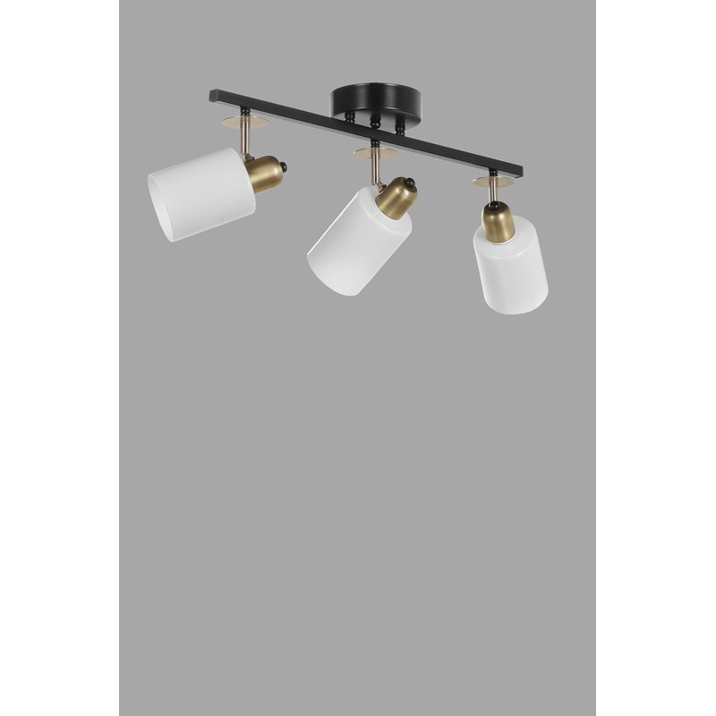 Lustre moderne en métal, noir et blanc, 22,0 po x 7,9 po | Peinture électrostatique séchée au four, douille E 27, 40 W maximum | Éclairage élégant pour les hôtels et les décors scandinaves, design élégant, parfait pour la maison et le bureau