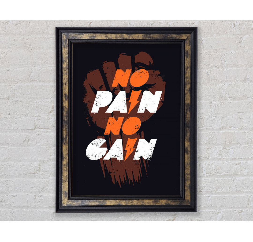 No Pain No Gain 1 - Einzelne Bilderrahmen-Typografie