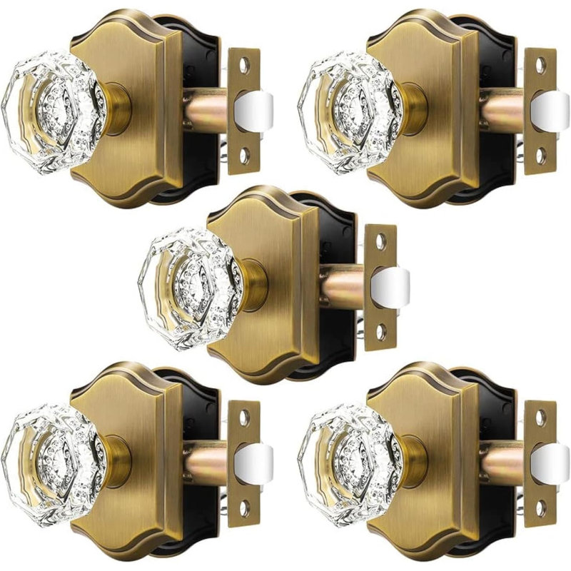 Boutons de porte en cristal, Bronze Antique