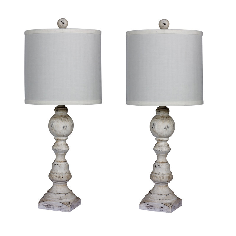 Mathieu Resin Table Lamp, White, White