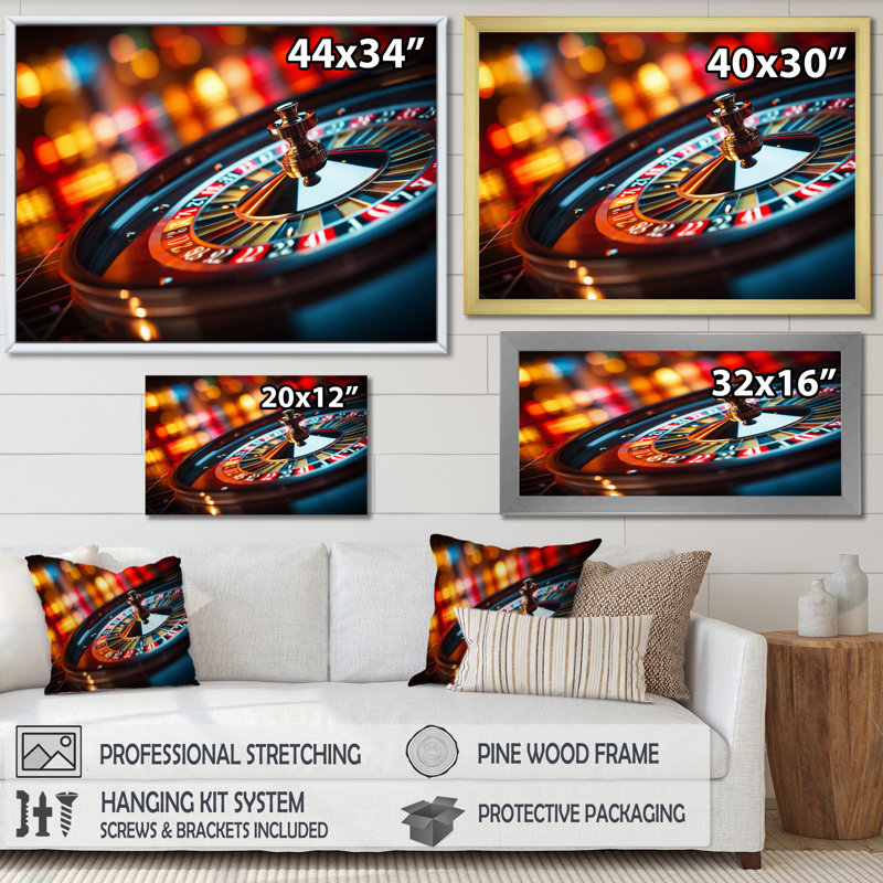 «Casino Royale Roulette IV», art mural sur toile, H 34 po x l 44 po, Toile tendue