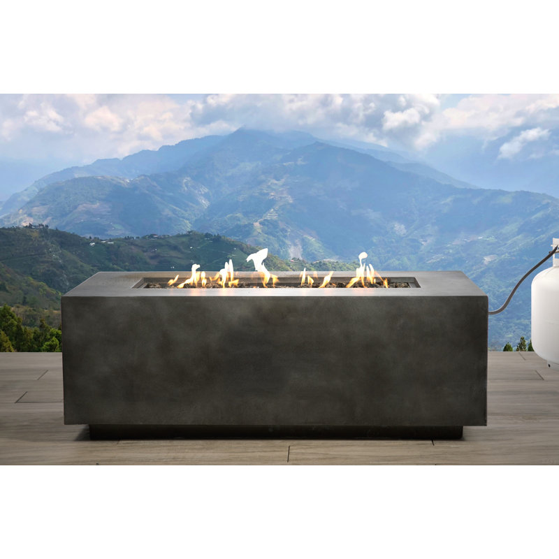 Table de foyer d'extérieur en béton au propane, Gris anthracite