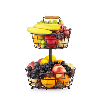 Prep & Savour Kripinski Wood Fruit Bowl