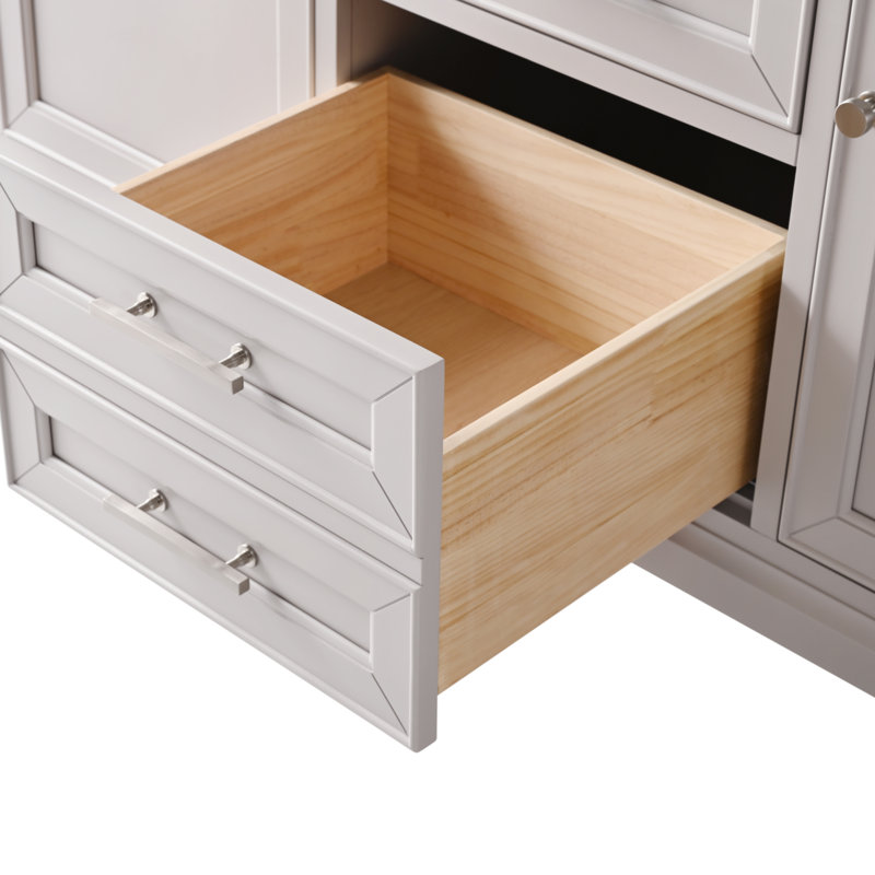 Thompson 60" W Double Vanity, Taupe/Brushed Nickel