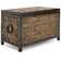 ClickDecor Wilson Farmhouse Wicker Storage Trunk, 30” Wide, Acacia Wood, Metal Handle, Safety Hinge