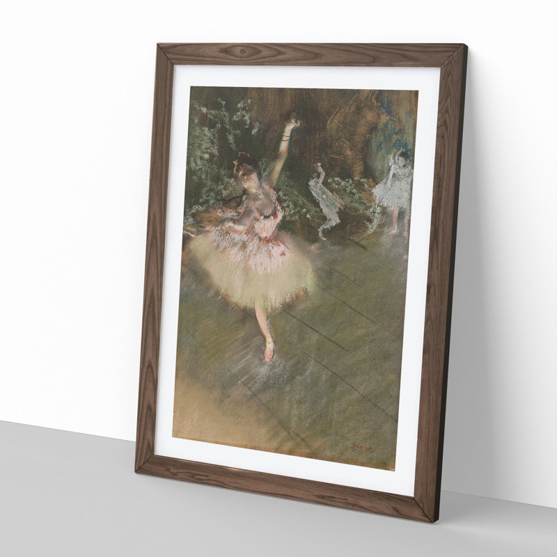 A Star Ballet Ballerina Dancer by Edgar Degas - Framed Print, 90cm H x 65cm W x 2cm D, Walnut