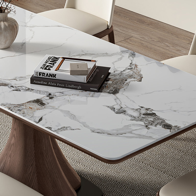 Simple rectangular dining table, 29.52"H x 55.11"L x 31.49"W