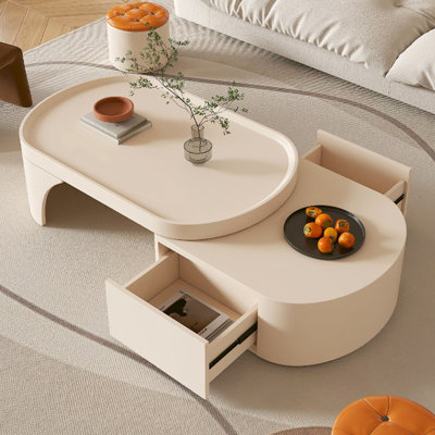 Table basse rétractable de style crème