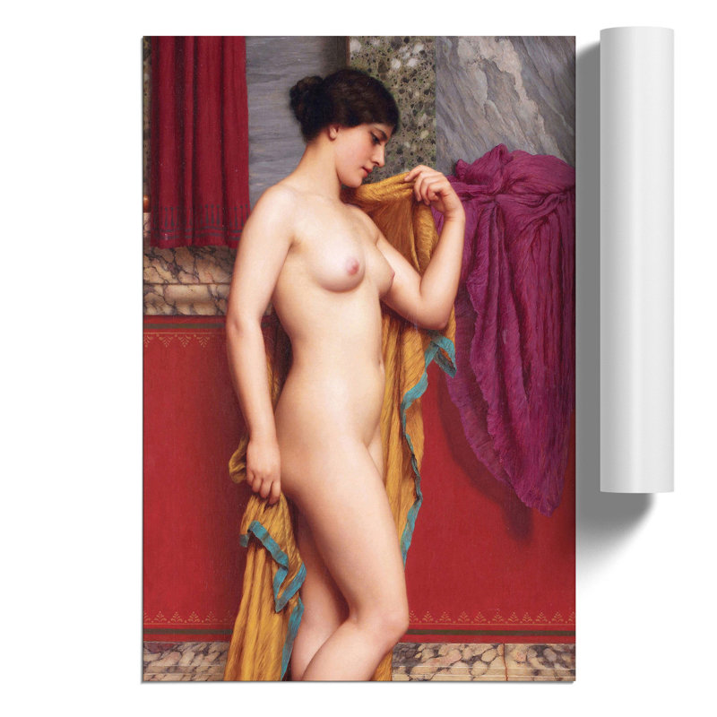 In The Tepidarium by John William Godward - No Frame Print, 42cm H x 30cm W x 0.1cm D