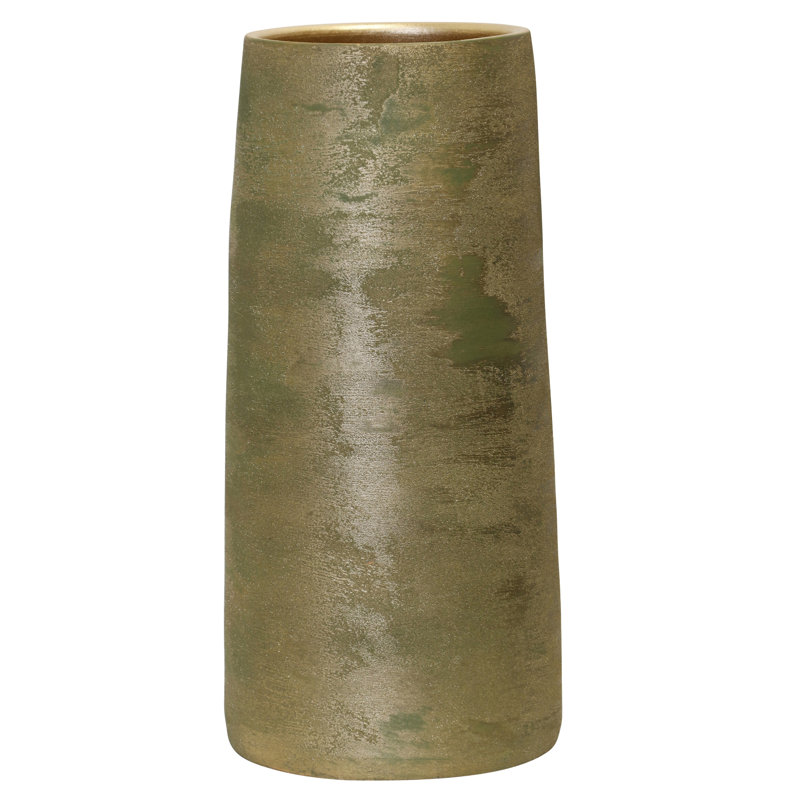 Vase with Handles, Hand Painted Sand Green, 23.6" H x 11.4" W x 11.4" D
