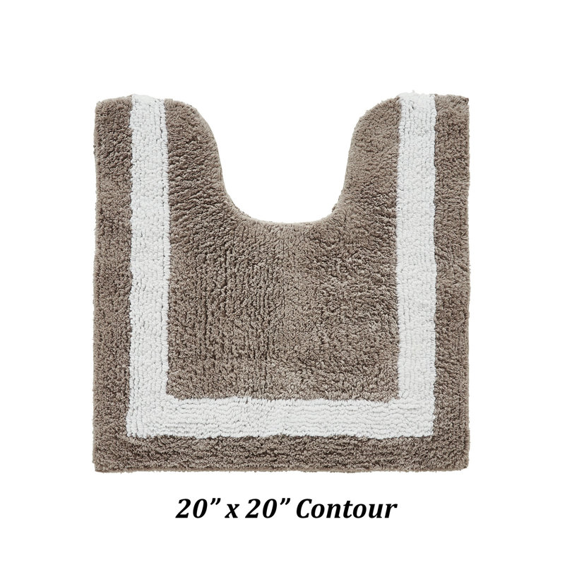 Tapis pour salle de bain Widman, Contour 20 po x 20 po, Beige / Blanc