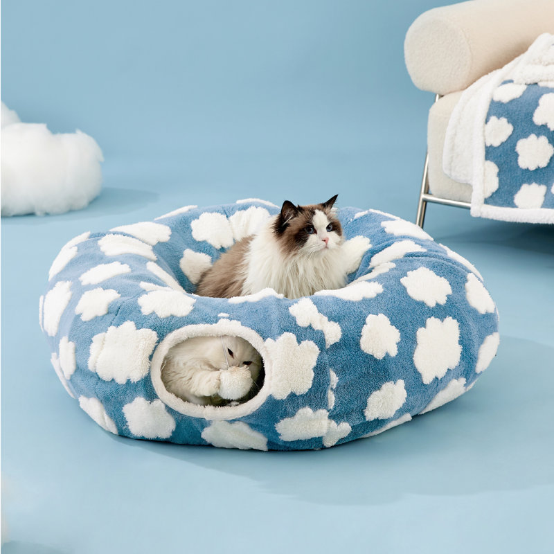 Lit pour animal de compagnie Lesure Cozy, Bleu clair, Standard (L 33,5 po x l 33,5 po)