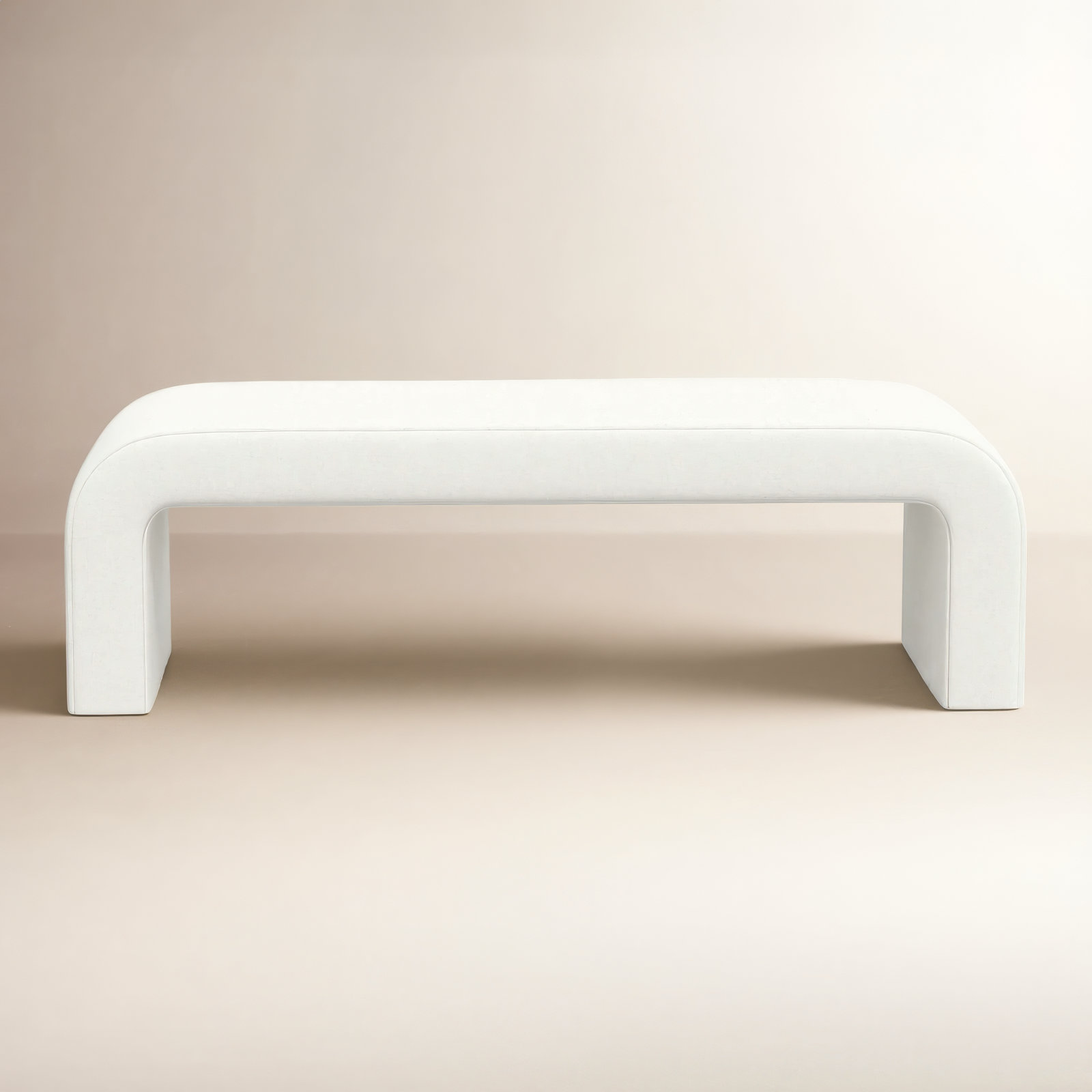 Barley 52" Bedroom Bench, Zuma White Textured Linen