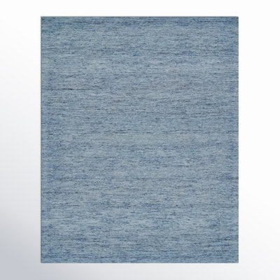 Zaley Handmade Tufted Wool Blue/Sand Area Rug