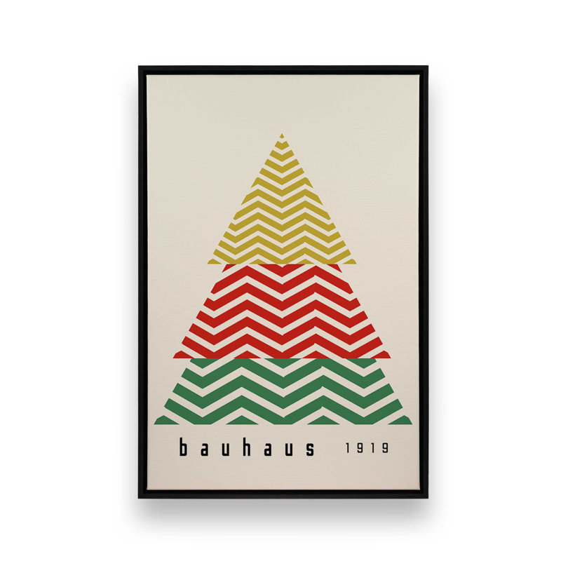 «Bauhaus Christmas Tree», reproduction sur toile, H 12,75 po x l 8,75 po, Cadre flottant noir