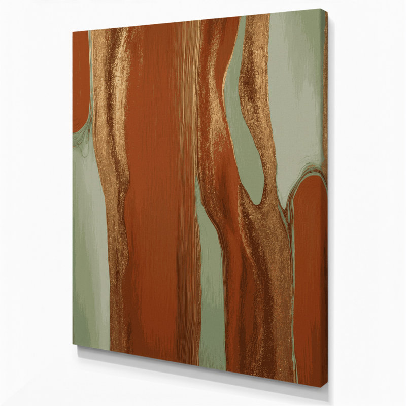 «Abstract Color Field 75», art mural sur toile brune, H 24 po x l 20 po
