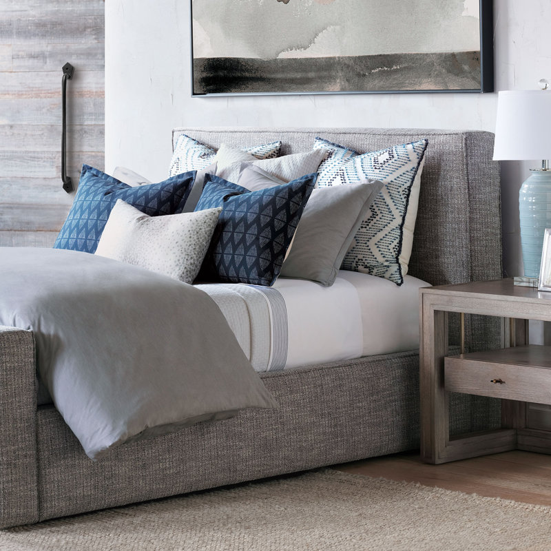 Marsden Fine Linen Sheet Set, California King, White/Blue