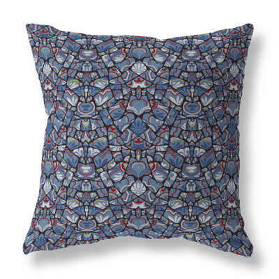 Wildflower Lagoon Floral Outdoor Reversible Throw Pillow