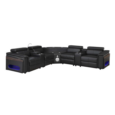Modern Sectional Sofa with Bluetooth Speaker and LED Entertainment Features