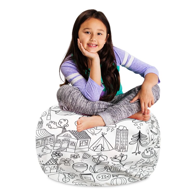 Creative QT Stuffed Animal Storage Bean Bag Chair - Kid Bean Bag Chair -  Beanbag Cover - Stuffed Animal Holder - Beanbag Chair for Kids, Toddlers &  Teens - Large Bean Bag