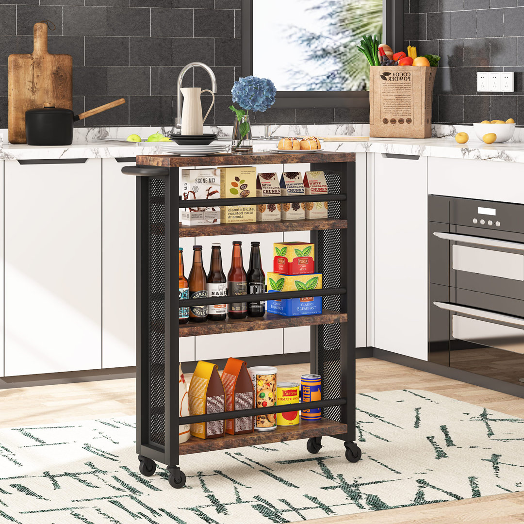 Slim Rolling Kitchen Storage Cart BLUEBELL