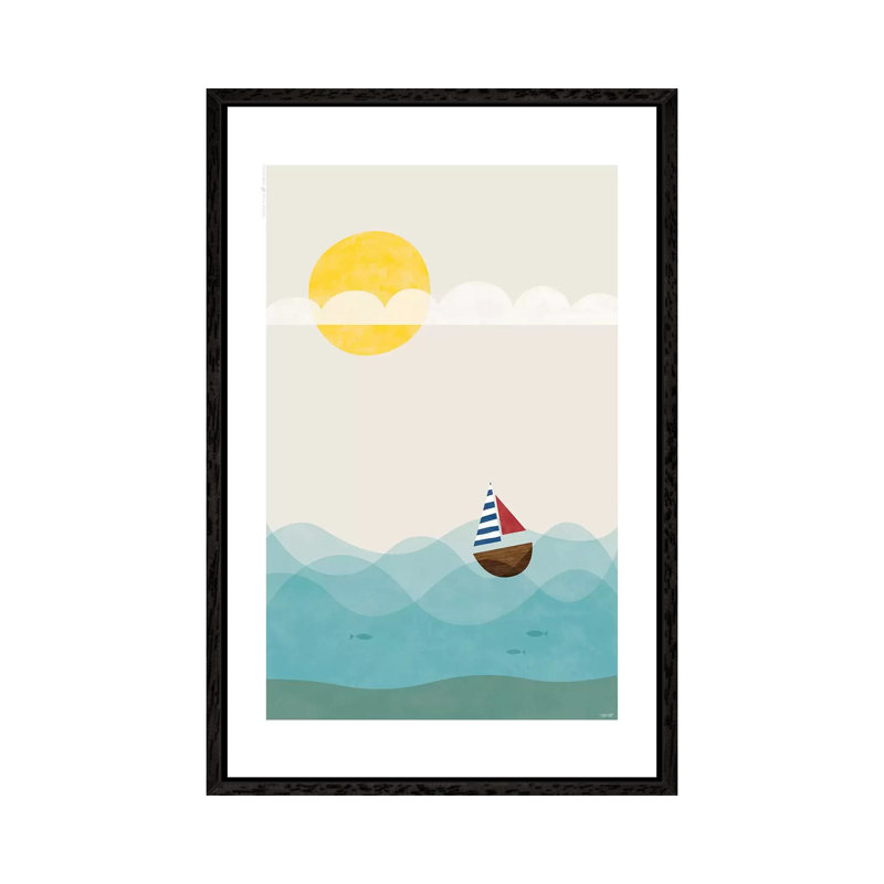Sea 1 Piece Wall Art on Canvas, 152.5 cm H x 101.5 cm W, Black Framed