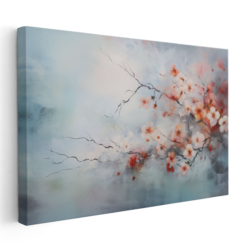 «Abstracted Misty Blooms 2», art mural, Sans cadre, H 32 po x l 48 po x P 0,02 po