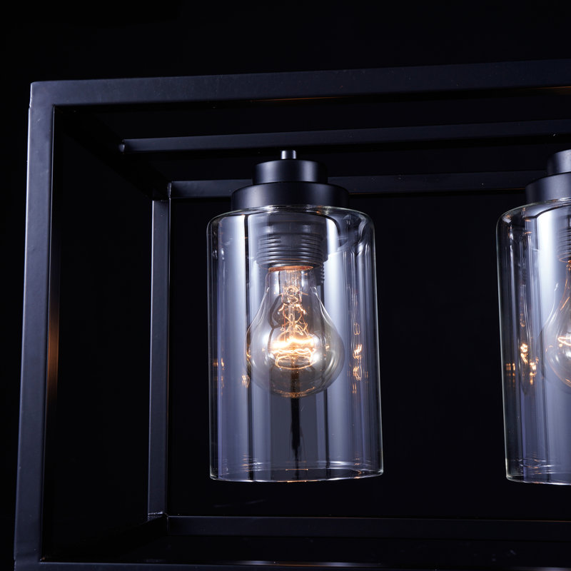 Lustre carré / rectangulaire à 5 lumières à intensité variable pour îlot de cuisine