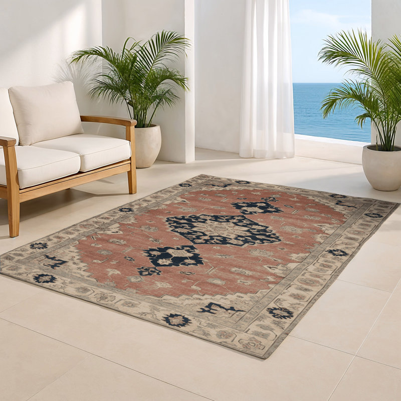 Tapis intérieur et extérieur brun Overdyed, Rectangulaire 2 pi x 3 pi
