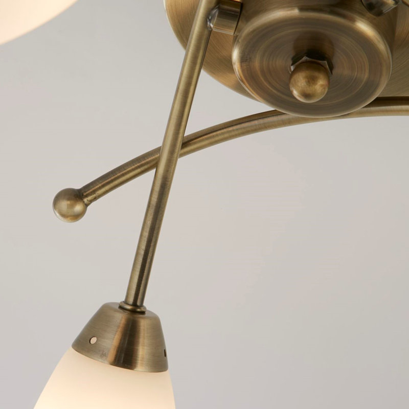 Kiantone Semi Flush Mount, Antique Brass