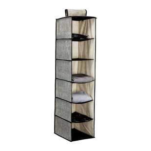 Hanging Closet Organizers - Closet Storage and RV Closet Organizer - Grey with Black Metal Rod - 3 Shelves
