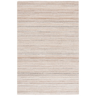 Natura 461 Hand Woven Wool; Cotton No Pattern Rug in Beige