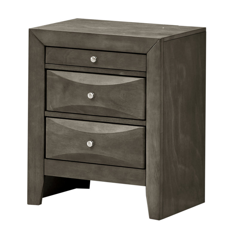 Table de chevet spacieuse avec rangement en panneau de particules pour chambre à coucher