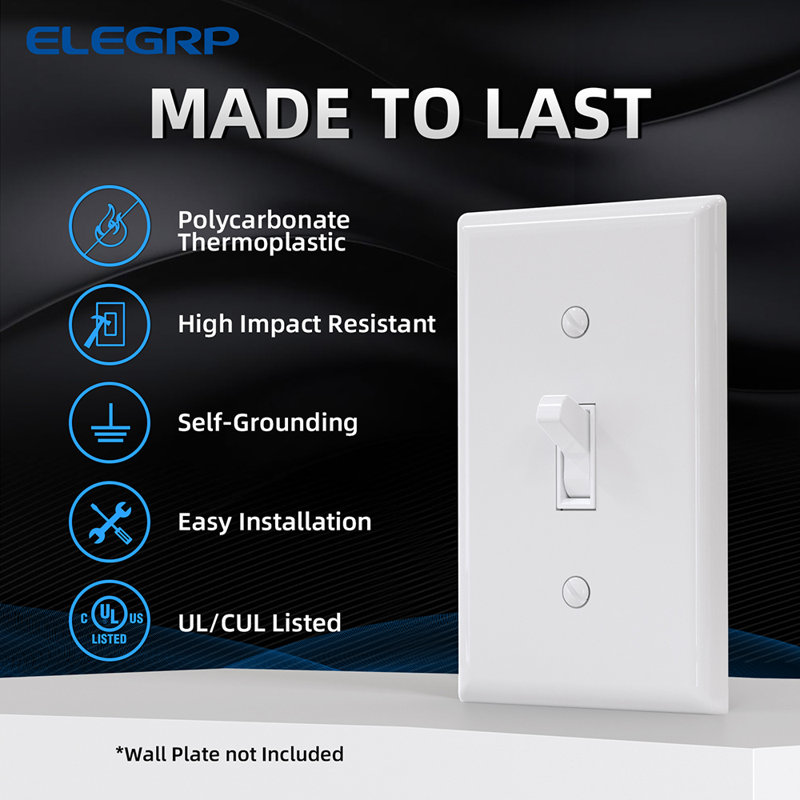 15 Tamper Resistant Single Pole Toggle Light Switch