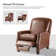 Glen Ellyn 30" Wide Genuine Leather Manual Club Recliner