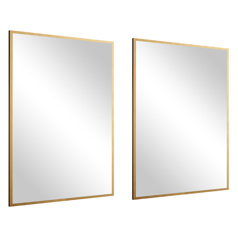 Emma 24"W 36H Bathroom Wall Mirror, Gold