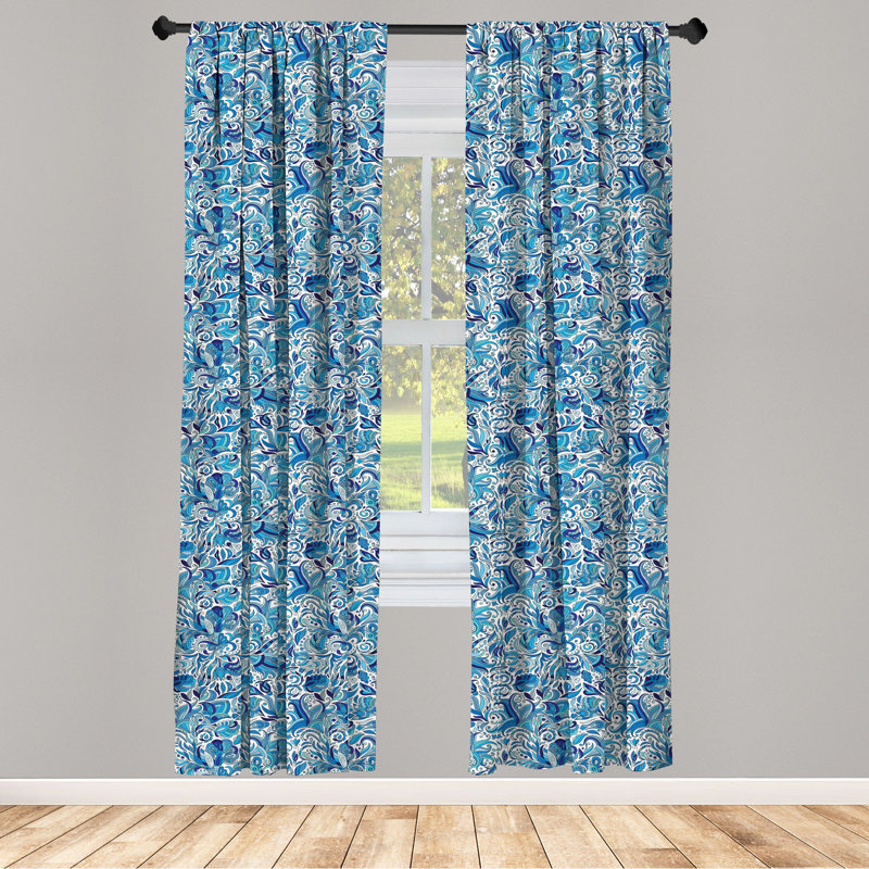 Floral Semi-Sheer Rod Pocket Curtain Panels, 28" x 95"