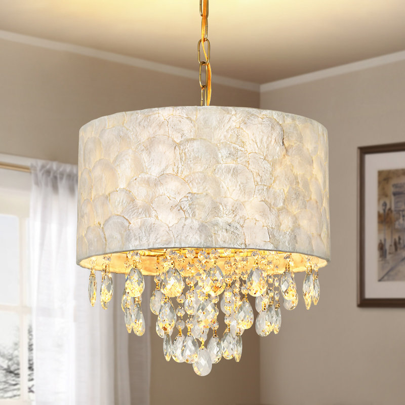 Lustres en cristal Modern Capiz, H 15,7 po x l 15,7 po x P 15,7 po