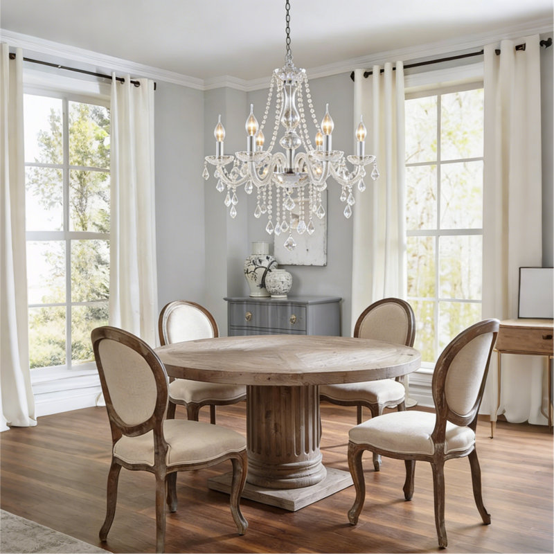 Amiaha 6 - Light Glass Dimmable Classic/Traditional Chandelier