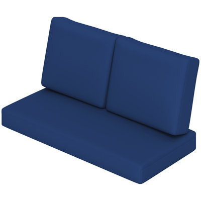 Coussins de siège d'extérieur 2 places avec coussins de patio turquoise