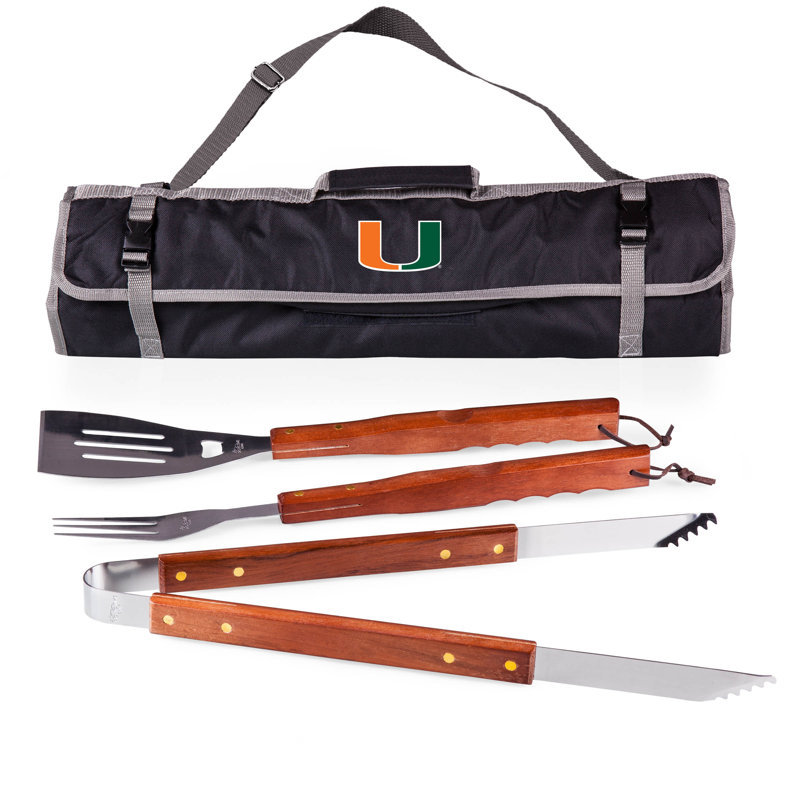 Georgia Tech Yellow Jackets Black Stainless Steel BBQ Tool Set