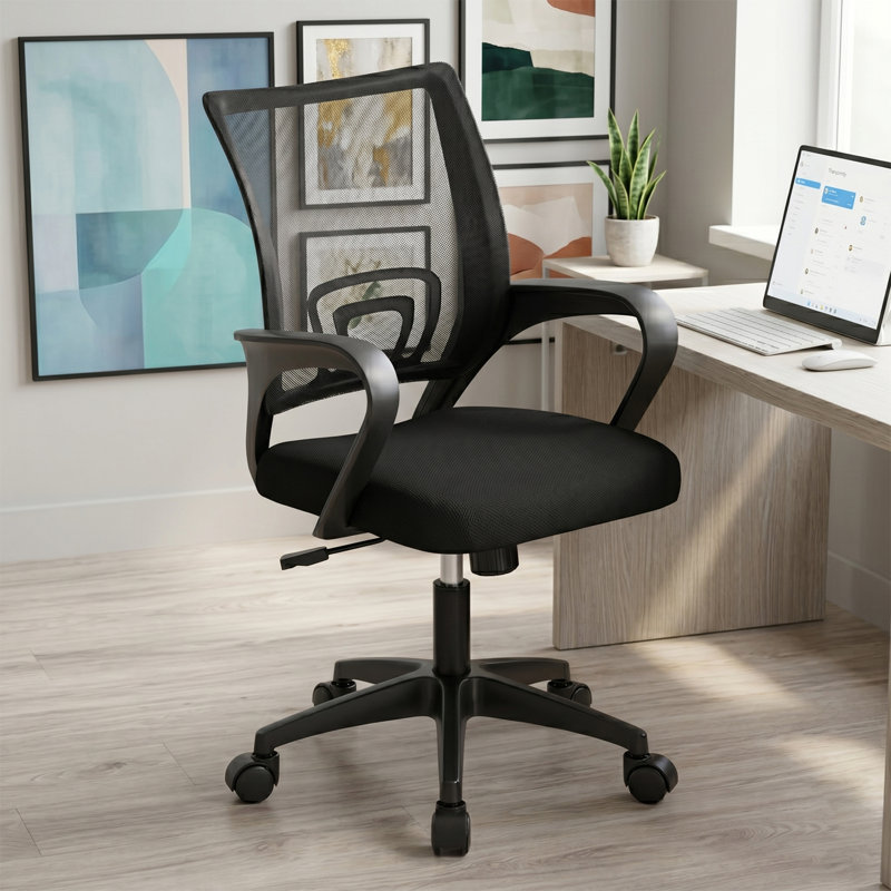 Office Chair Adjustable Height Office Chair Executive Desk Chair Ergonomic Mesh Task Chair Swivel Rolling Office Computer Chair with Armrest Wheels for Office Home