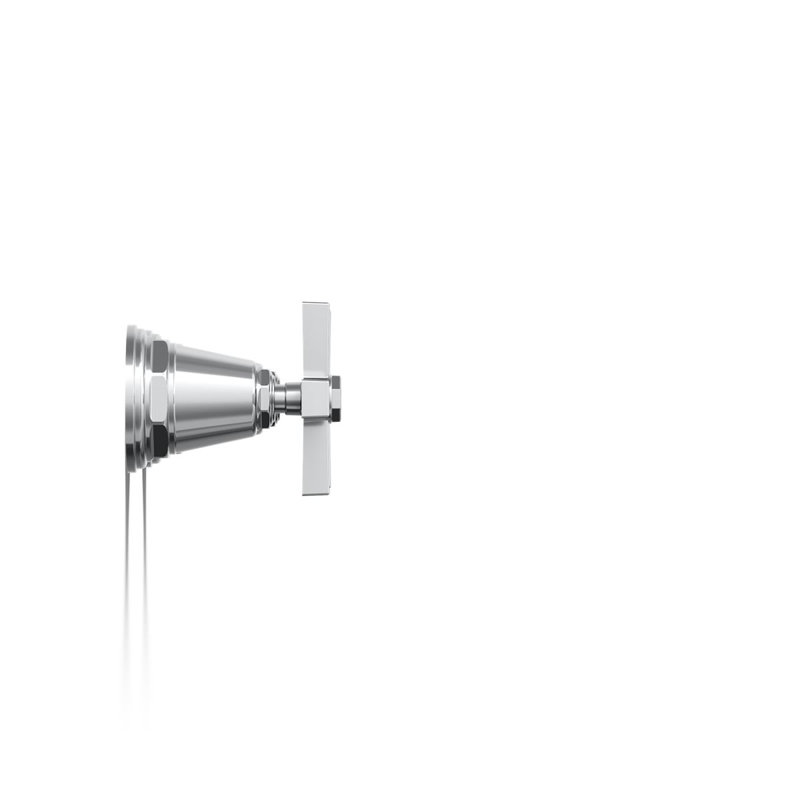 Pinstripe Pure Deck-Mount High-Flow Bath Valve Trim with Cross Handles, Handles Only, Valve Not Included, Polished Chrome