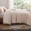 Ensemble de couette réversible à carreaux vichy 3 pièces Bedsure, format King, rembourrage en microfibre, marron, literie toutes saisons-134406160-134406161