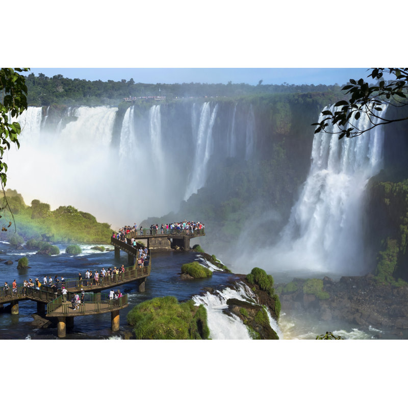 Chutes d'Iguazu, Brésil - reproduction d'art sur toile tendue, H 32 po x l 48 po x P 1 po