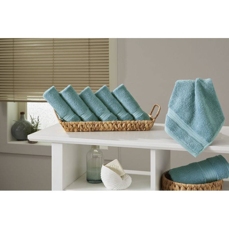 Ozdilek 6-Piece Washcloth Set 13x13 Bath Towels 100% Turkish Cotton, 600 GSM, Soft, Gentle on Sensitive Skin, Multi-Purpose Use, Washable, Reusable, Ideal for Baby Care & Spa 6 Towels