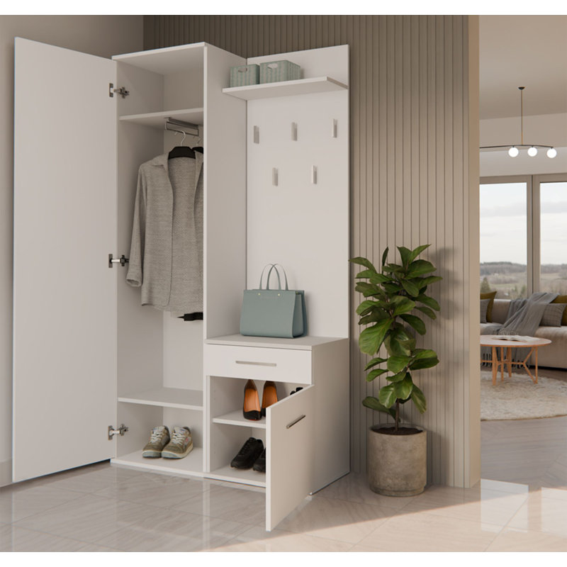 Hall Tree 100cm Wide, White